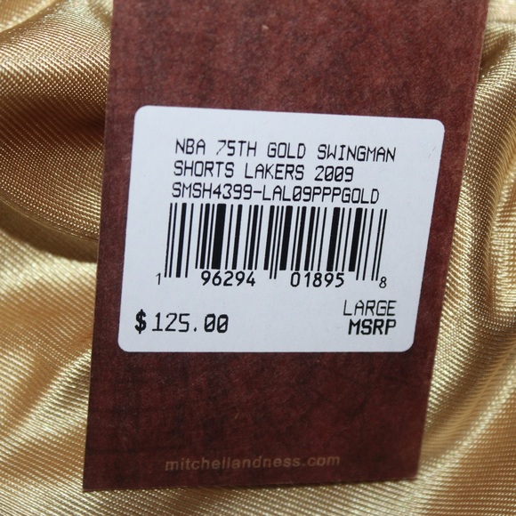 NBA Los Angeles Lakers 2009 75th Anniversary Gold Shorts - Picture 4 of 8